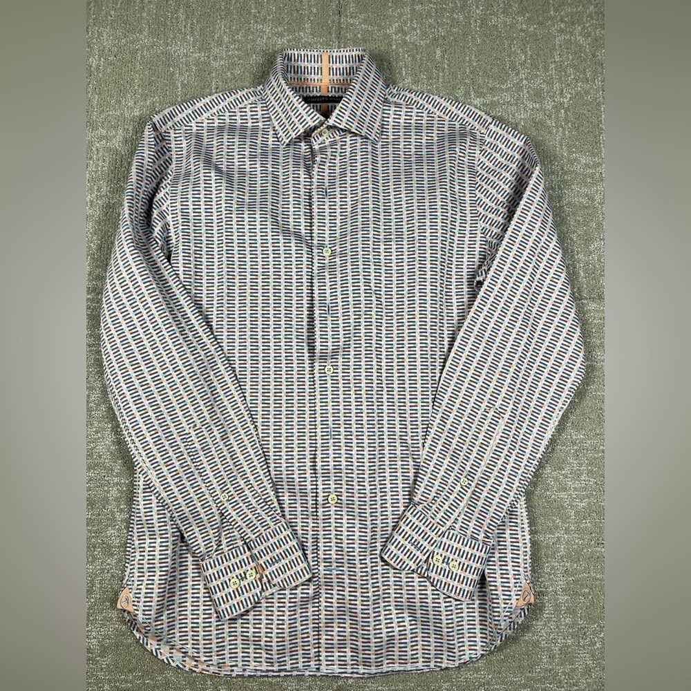 Hammer Made Button Down Long Sleeve Colorful Dress Shirt Mens Sz 38/15